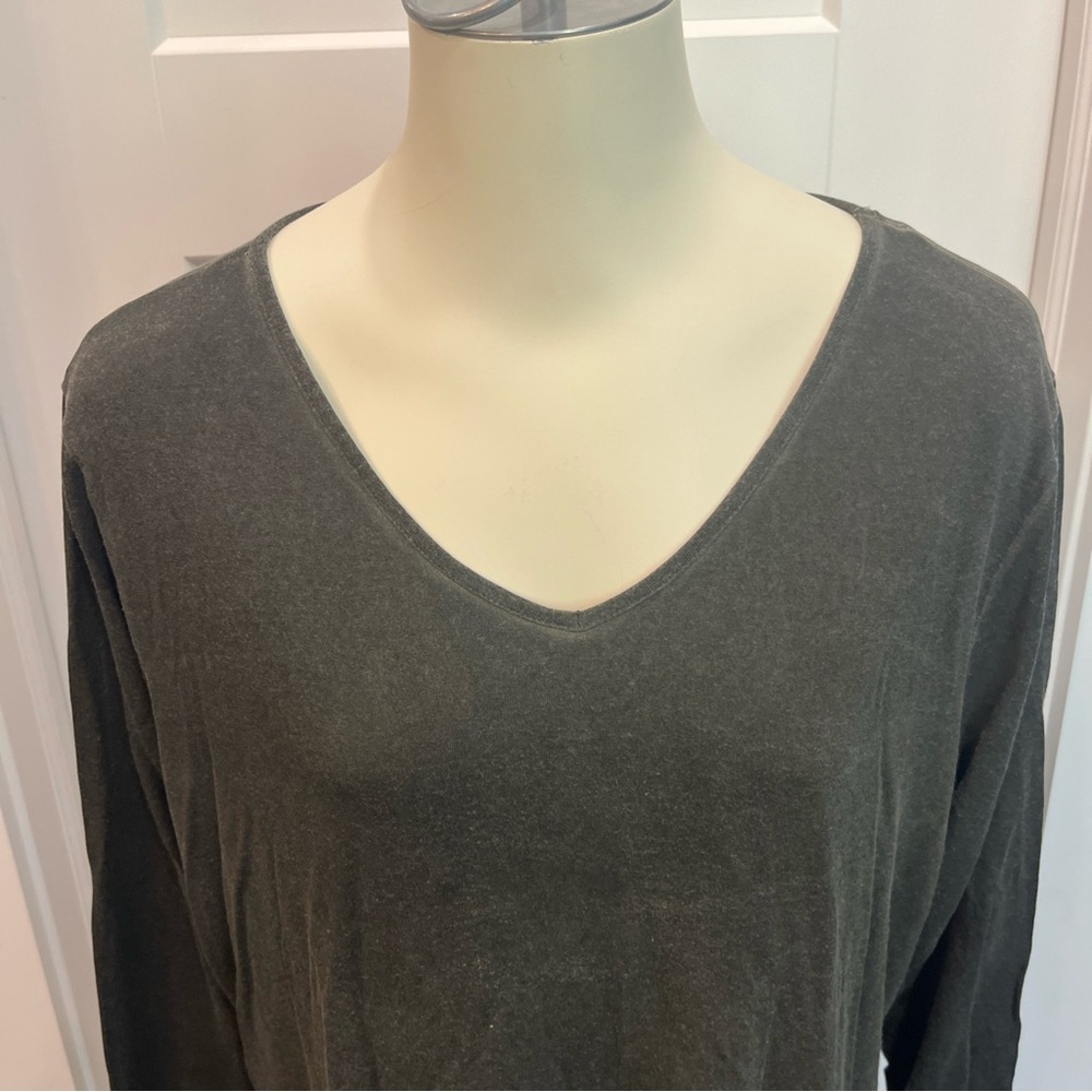 Dantelle Women’s Long Sleeve Top Side Slit Pullover Shirt Size 1X XL Green - Picture 2 of 9